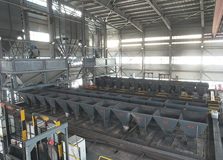Raw coke silo in calcination workshop